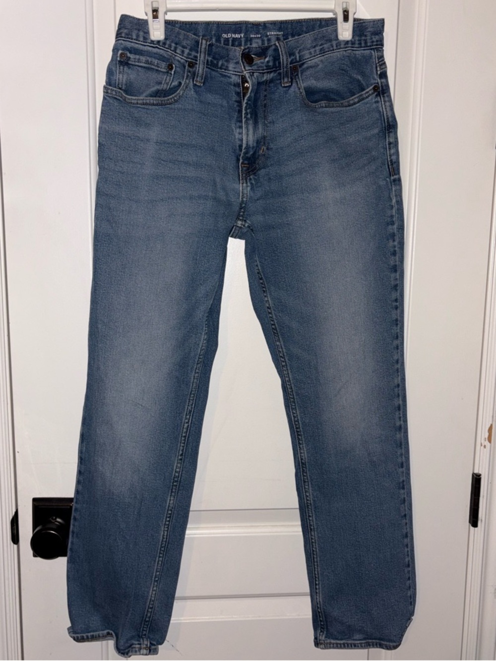 Old Navy Men's Straight-Leg Jeans in Light Blue Wash